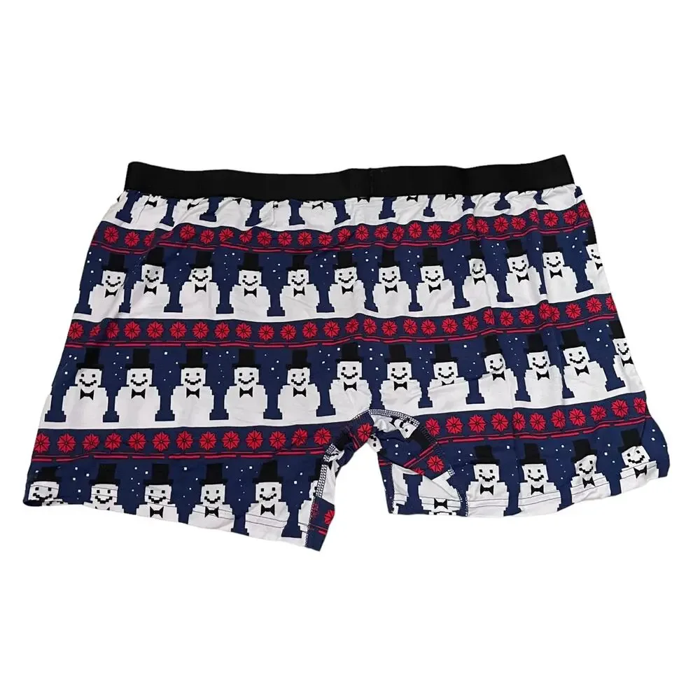MeUndies Snowman Print Men's Boxer Brief Underwear Size 4XL
